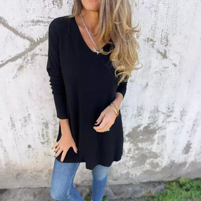 Longshirt Damen | V-Ausschnitt & Lockerer Schnitt