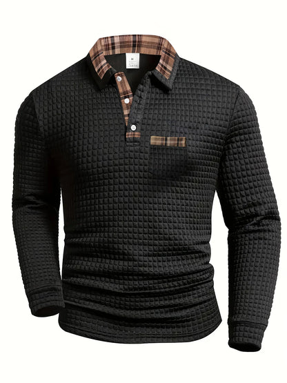 Poloshirt Herren Langarm | Kariert & Soft-Touch-Finish 4