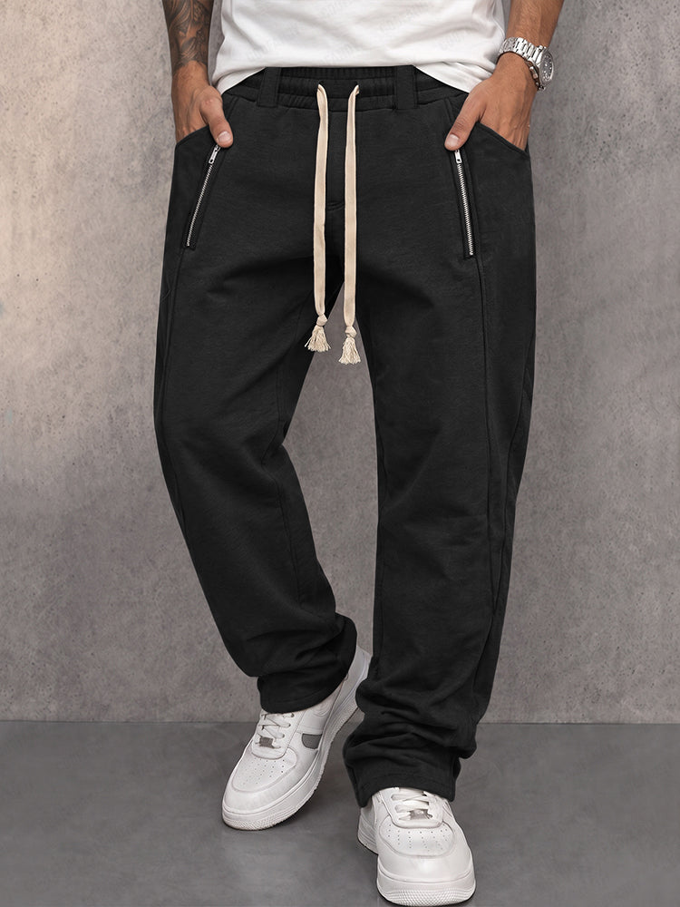 Men's sweatpants with zipper pockets and a drawstring waist