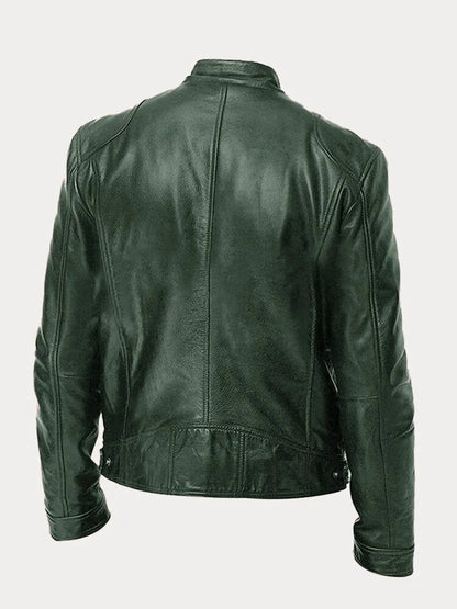 Bikerjacke Herren | Körpernaher Schnitt mit Stehkragen 9