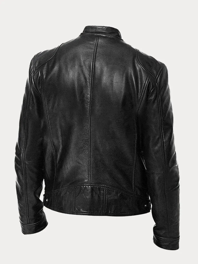 Bikerjacke Herren | Körpernaher Schnitt mit Stehkragen 5