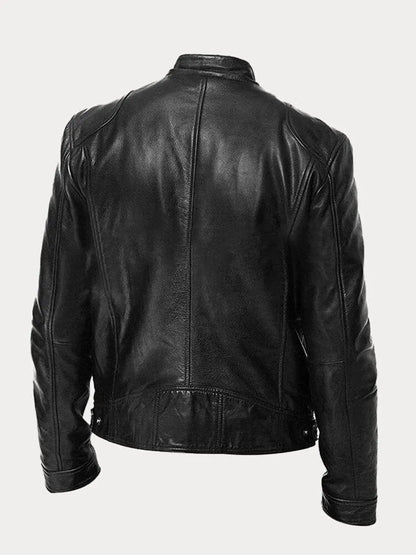 Bikerjacke Herren | Körpernaher Schnitt mit Stehkragen 5