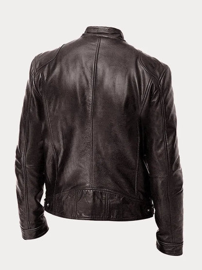 Bikerjacke Herren | Körpernaher Schnitt mit Stehkragen 3