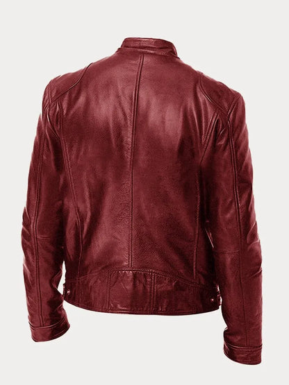 Bikerjacke Herren | Körpernaher Schnitt mit Stehkragen 13