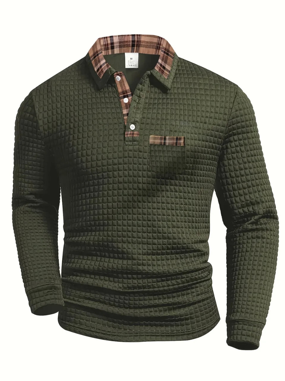 Poloshirt Herren Langarm | Kariert & Soft-Touch-Finish 1