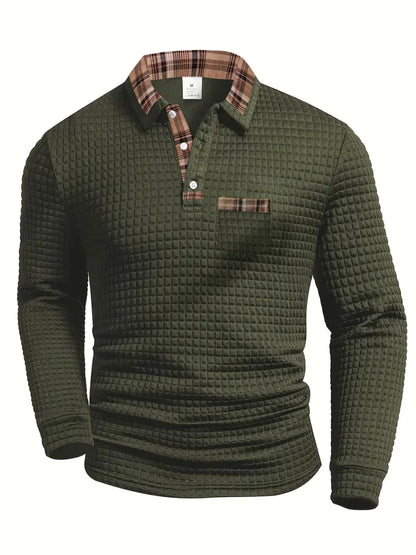 Poloshirt Herren Langarm | Kariert & Soft-Touch-Finish 1
