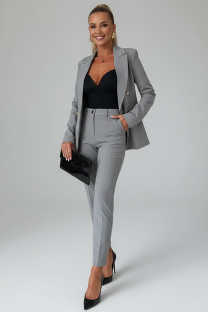Samantha | Elegantes Damen Anzug Blau – Zweireihiges Blazer-Anzug-Set für Stilbewusste 10