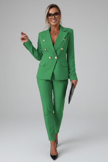 Samantha | Elegantes Damen Anzug Blau – Zweireihiges Blazer-Anzug-Set für Stilbewusste 11