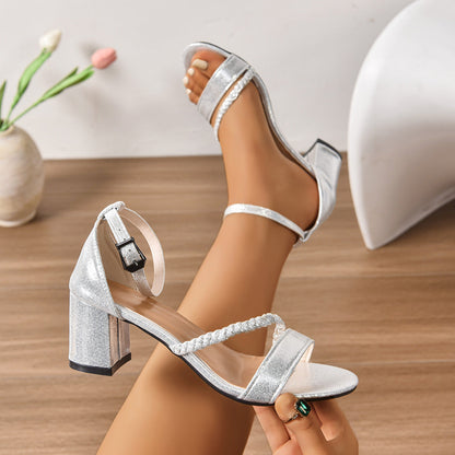 Sandalen Absatz Damen | Glamourös & Stabil für festliche Anlässe