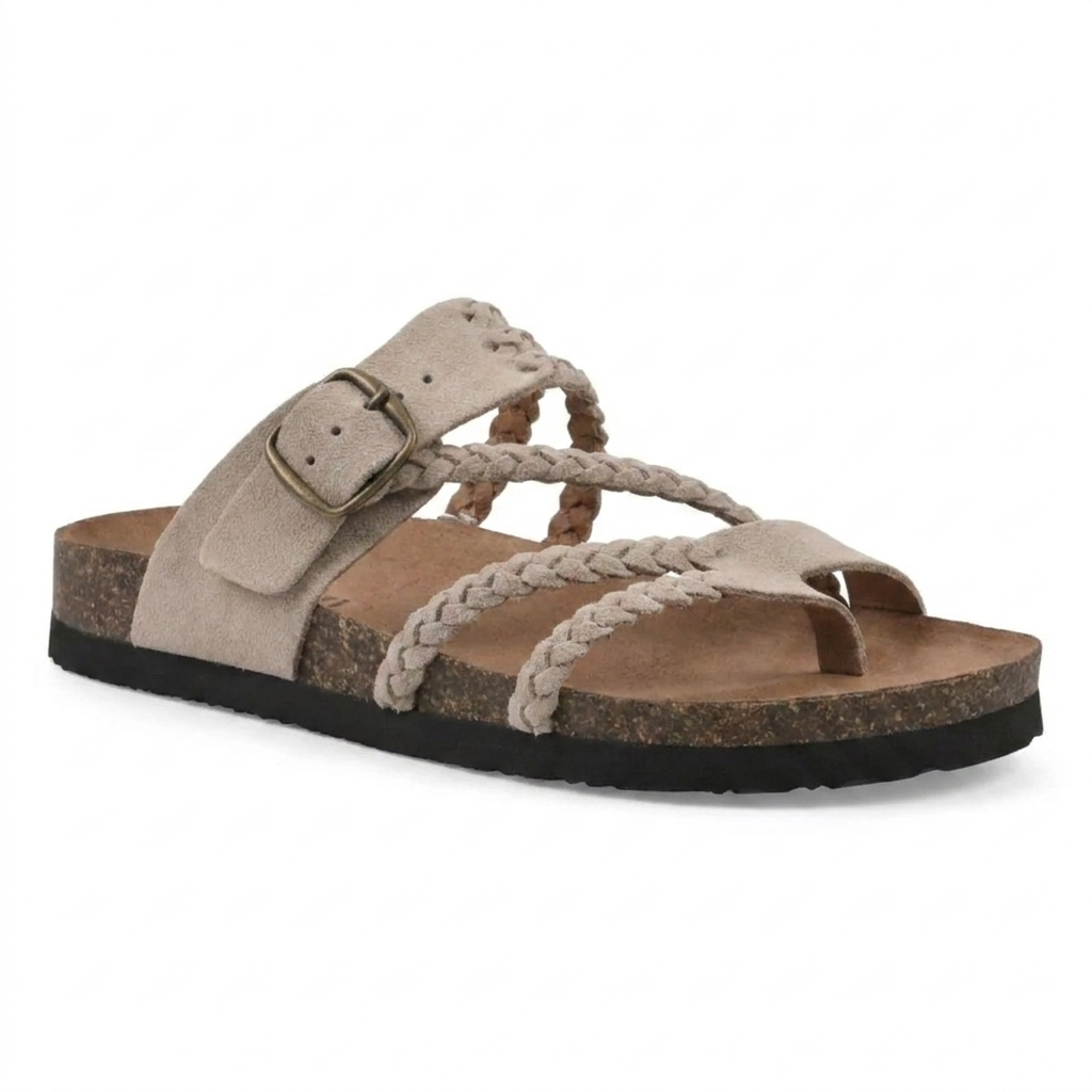 Sandalen Damen | Geflochten & Bequem mit Kork-Fußbett