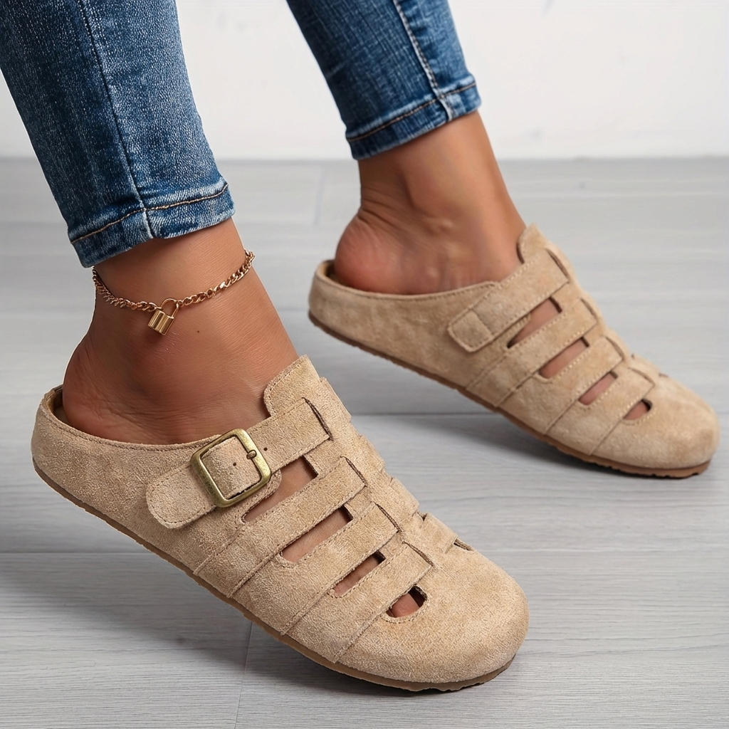 Sandalen Damen | Geschlossene Clog-Optik mit Schnalle