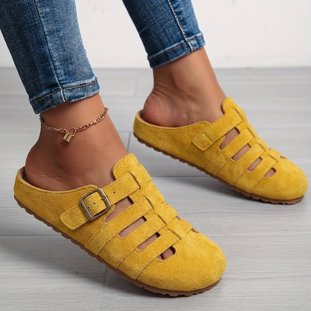 Sandalen Damen | Geschlossene Clog-Optik mit Schnalle