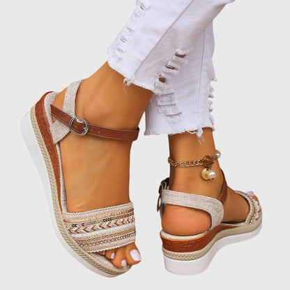 Sandalen Damen mit Keilabsatz | Boho-Design & Bequem