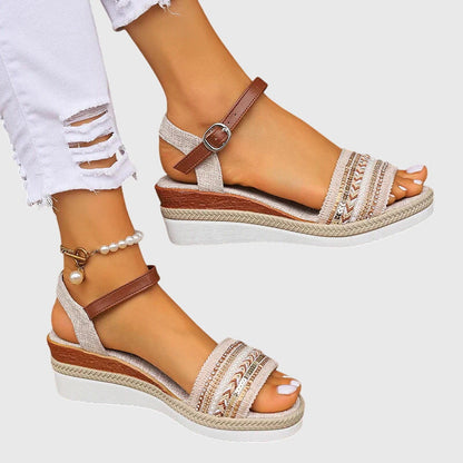 Sandalen Damen mit Keilabsatz | Boho-Design & Bequem