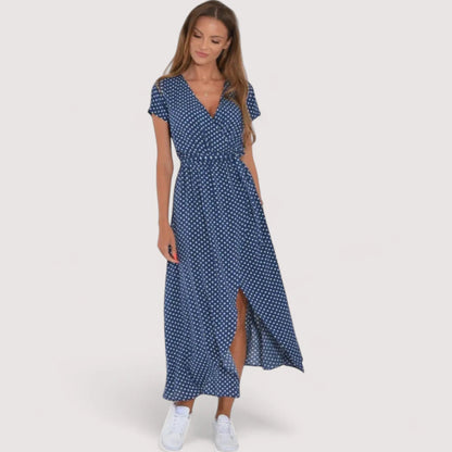 Elegantes Sommerkleid Damen | Blumen-Print & Wickelschnitt