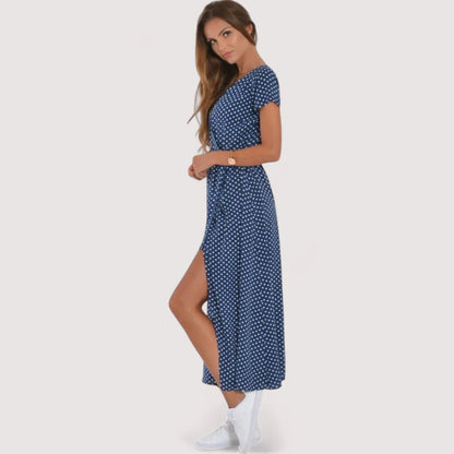 Elegantes Sommerkleid Damen | Blumen-Print & Wickelschnitt