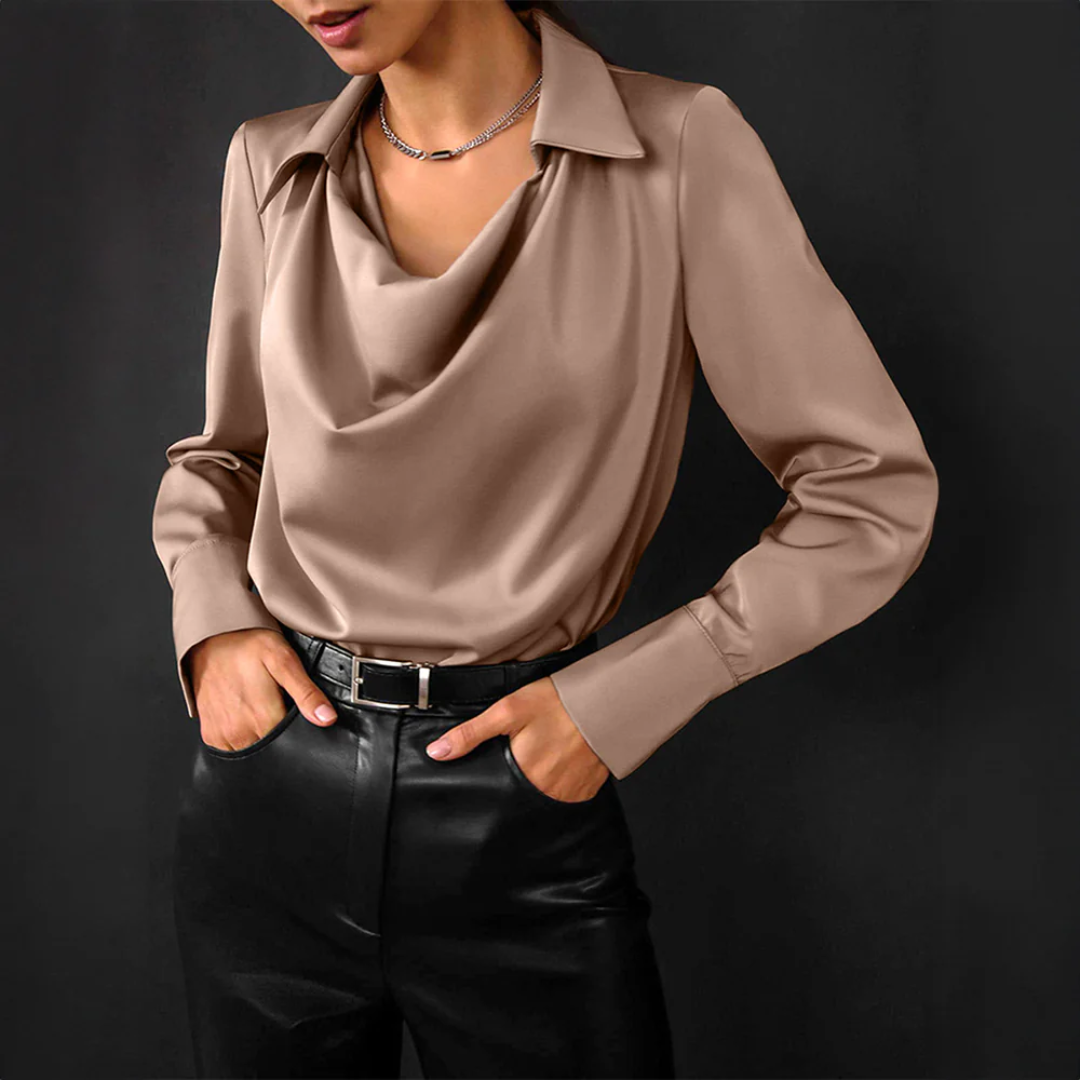 Satin Langarmshirt für Damen | Leicht