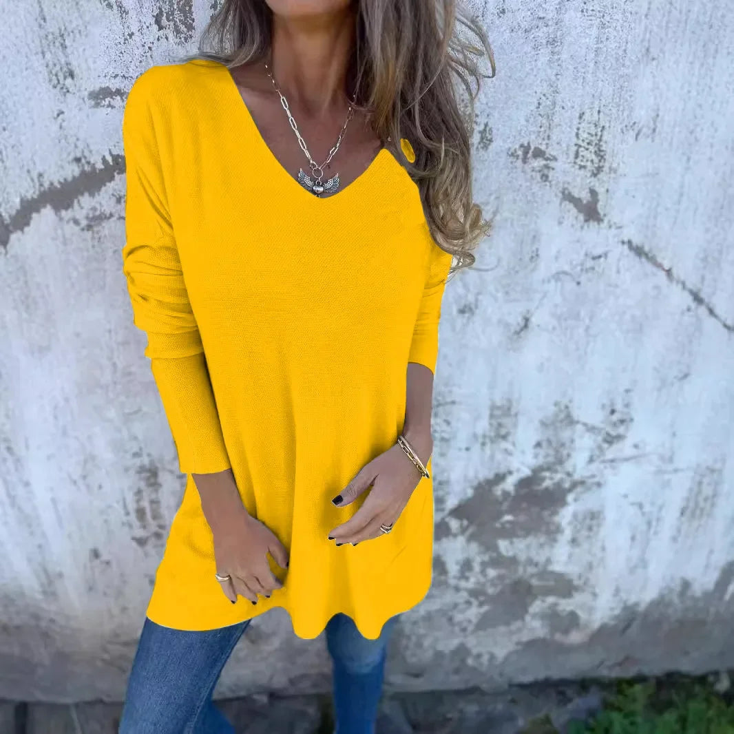 Longshirt Damen | V-Ausschnitt & Lockerer Schnitt