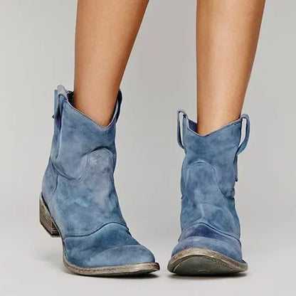 Damen Cowboy Stiefeletten Western Boots zum Hineinschlüpfen 3