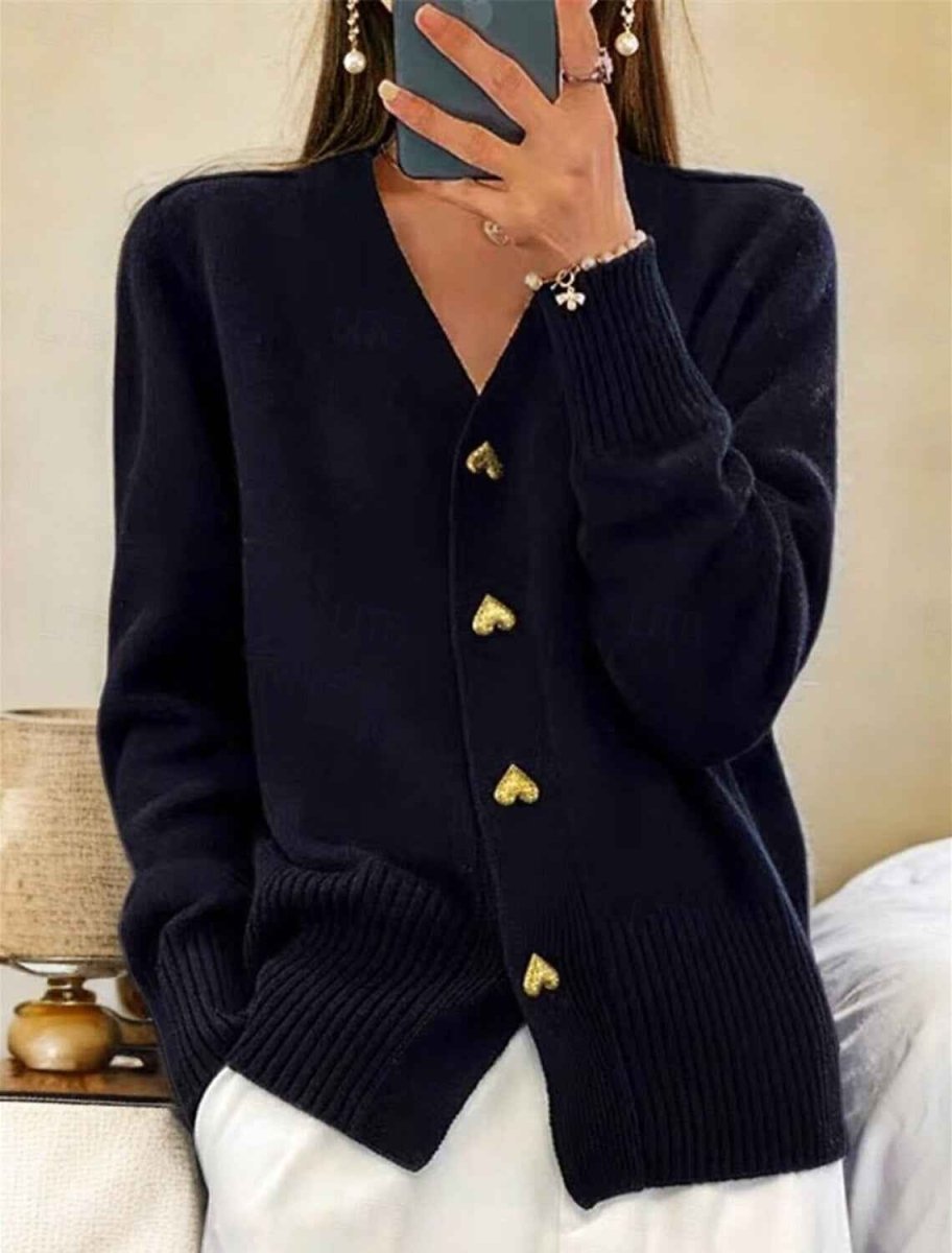 Schlichter Damen-Cardigan mit Knöpfen 1