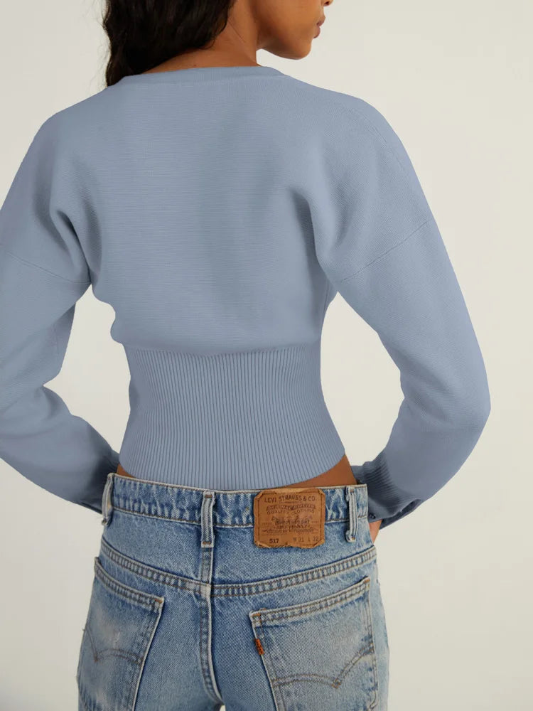 Schmal geschnittener gerippter Strick-Cardigan mit Patchwork 3