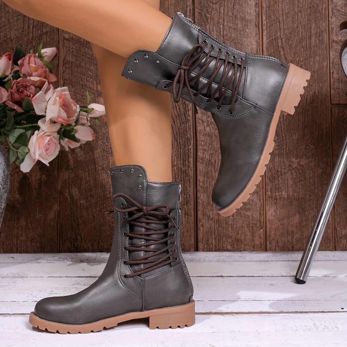 Schnürstiefel Damen | Blockabsatz & Vollschnürung