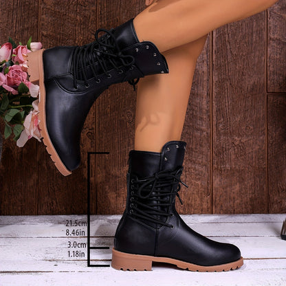 Schnürstiefel Damen | Blockabsatz & Vollschnürung