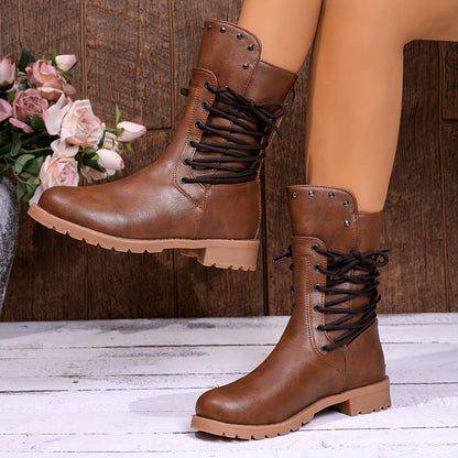 Schnürstiefel Damen | Blockabsatz & Vollschnürung
