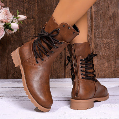 Schnürstiefel Damen | Blockabsatz & Vollschnürung