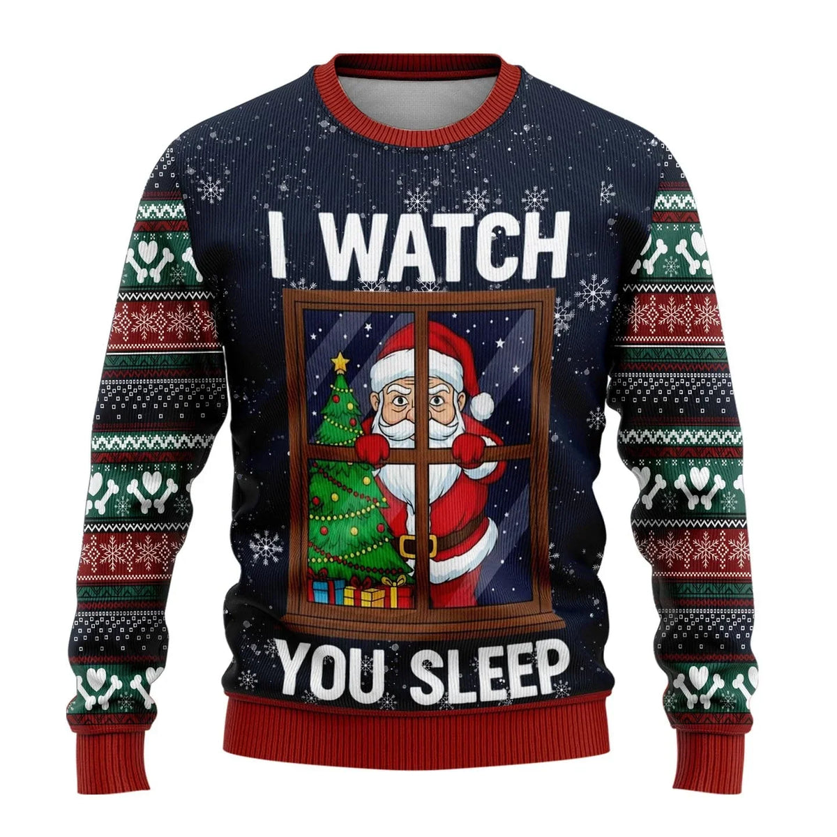 Herren Weihnachtspullover Schneemann Print Strickpullover Rundhals 7