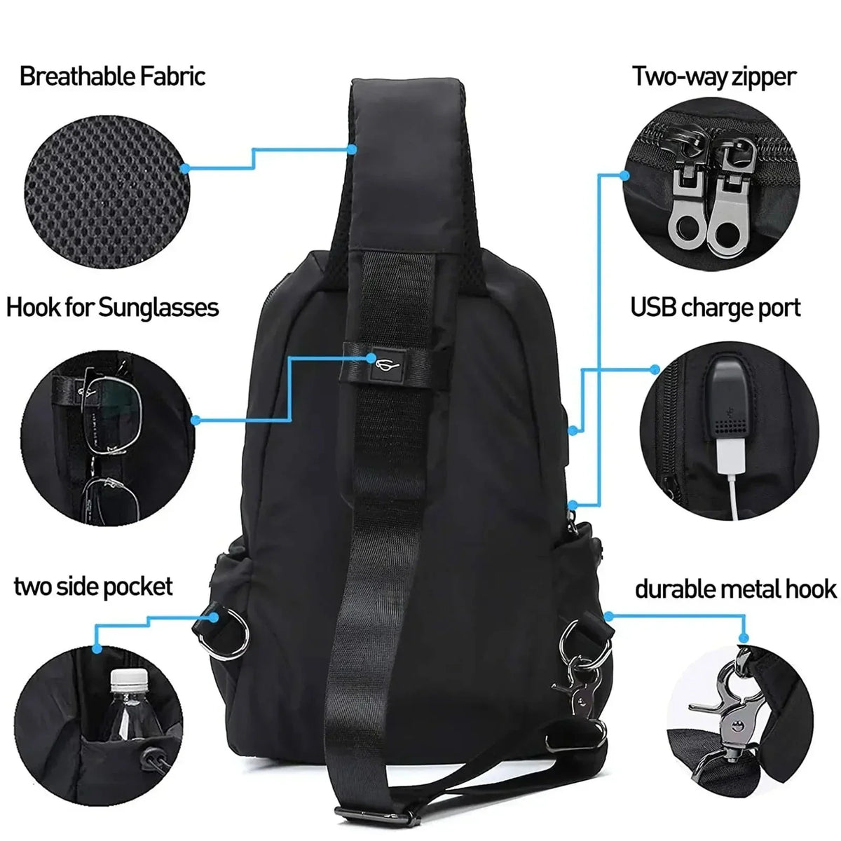 Crossbody Bauchtasche Herren | Wasserfest & Vielseitig 2