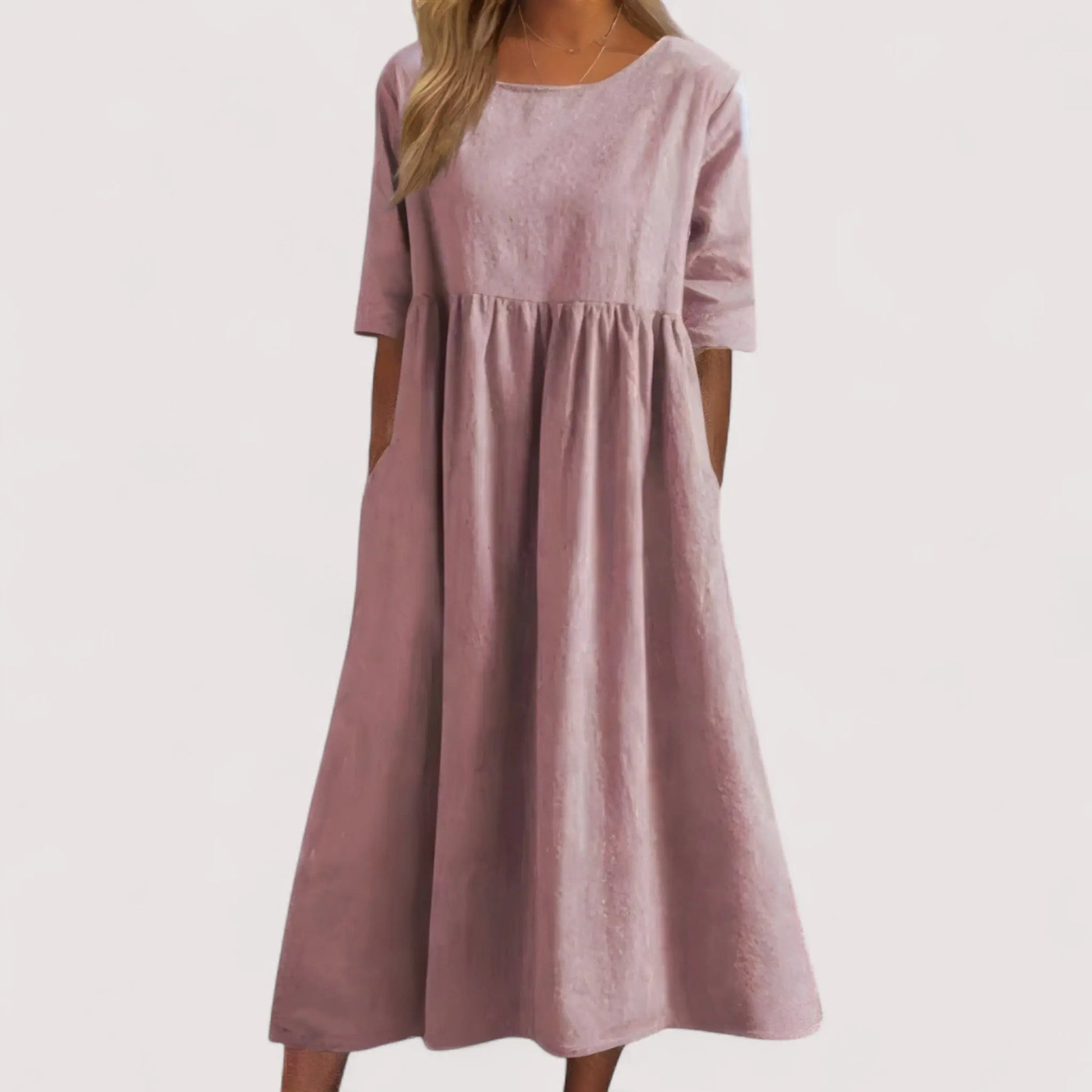 Midi Kleid Damen | Lockerer Schnitt & Seitentaschen