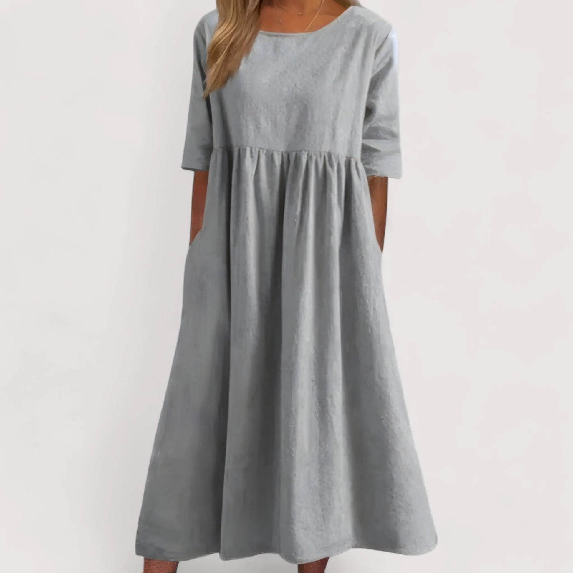 Midi Kleid Damen | Lockerer Schnitt & Seitentaschen