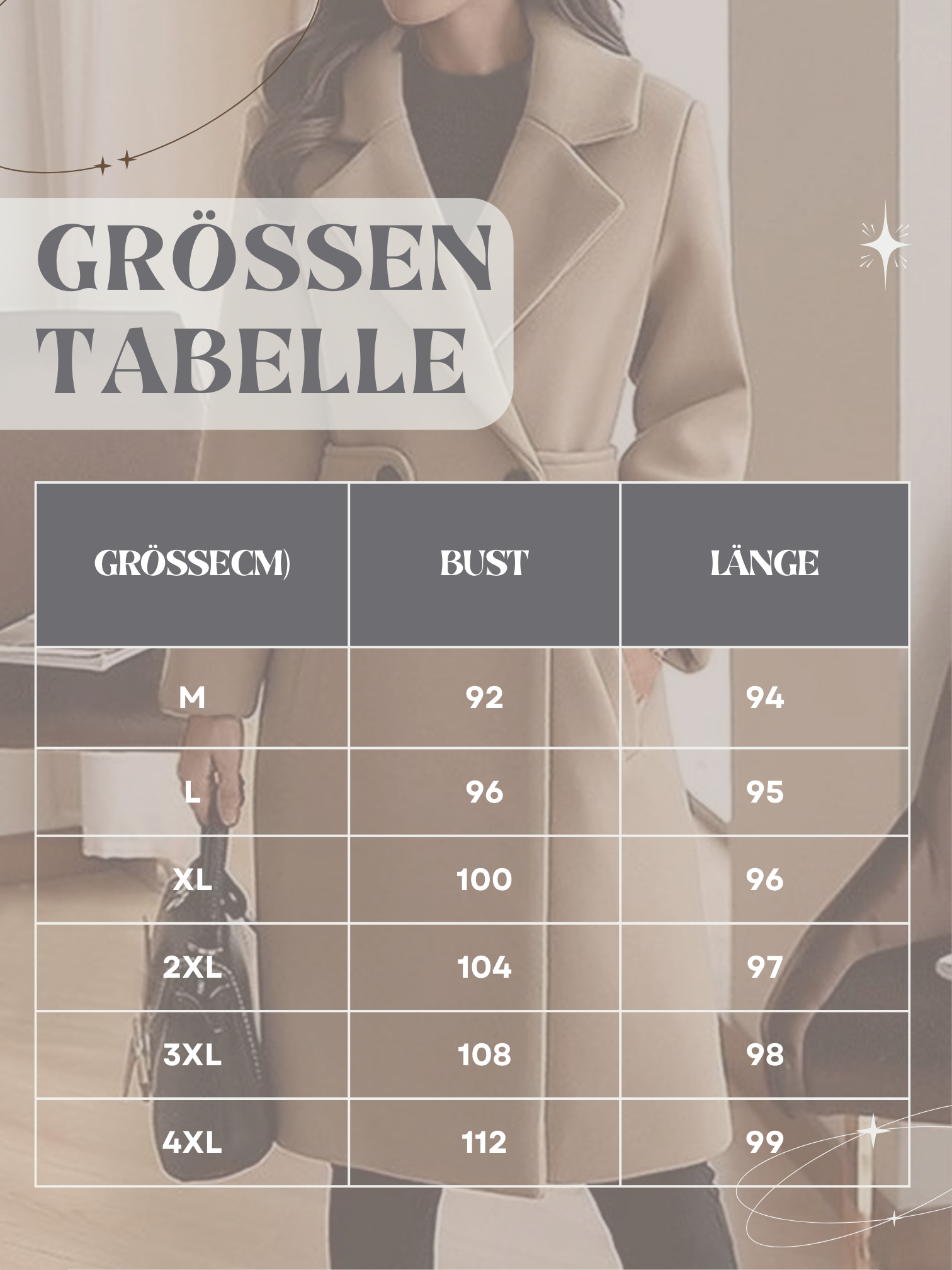 Wollmantel für Damen, mit Gürtel | Lang