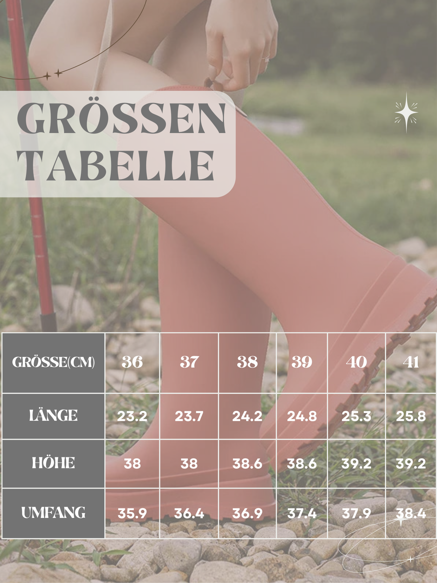 Gummistiefel für Damen | Wasserdichter hoher Schaft | Rutschfeste Sohle