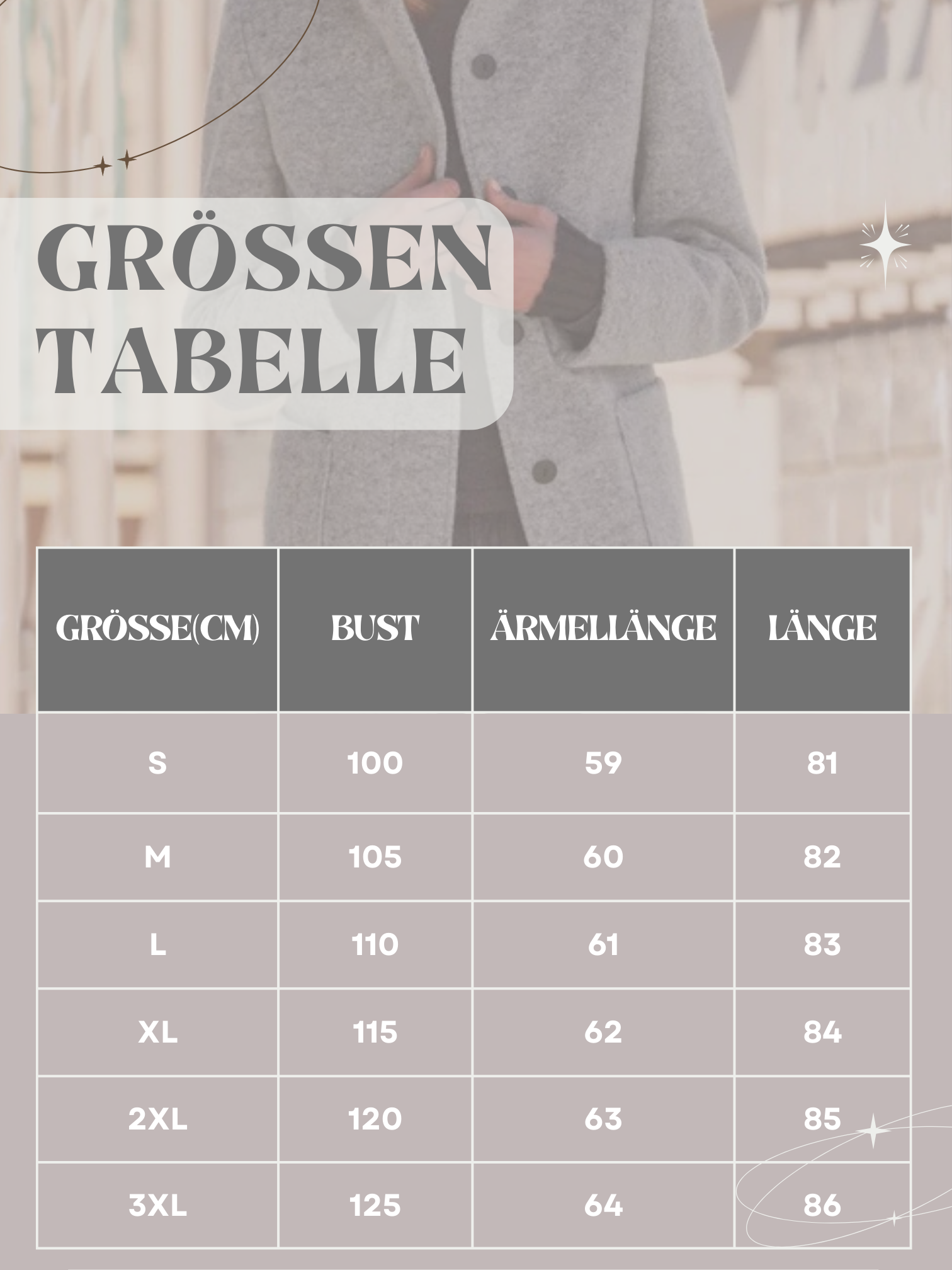 Wollmantel Damen, Retro-Knopfverschluss | Winter