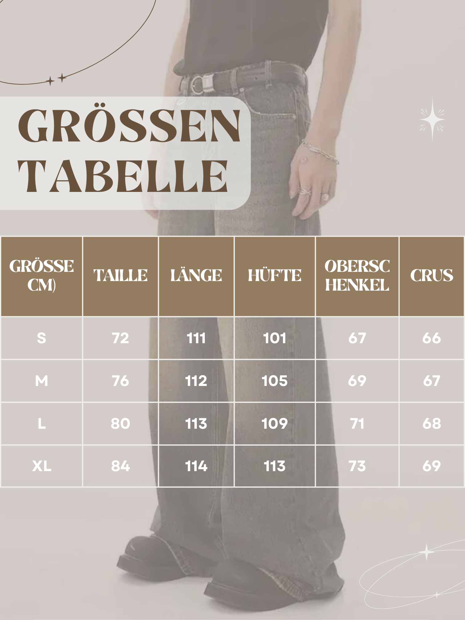 Herren Loose Fit Baggy Jeans | Hohe Taille Retro