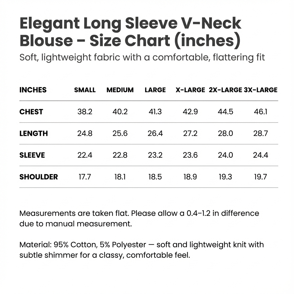 Blouse Damen Glanz | V-Ausschnitt & Langarm 5