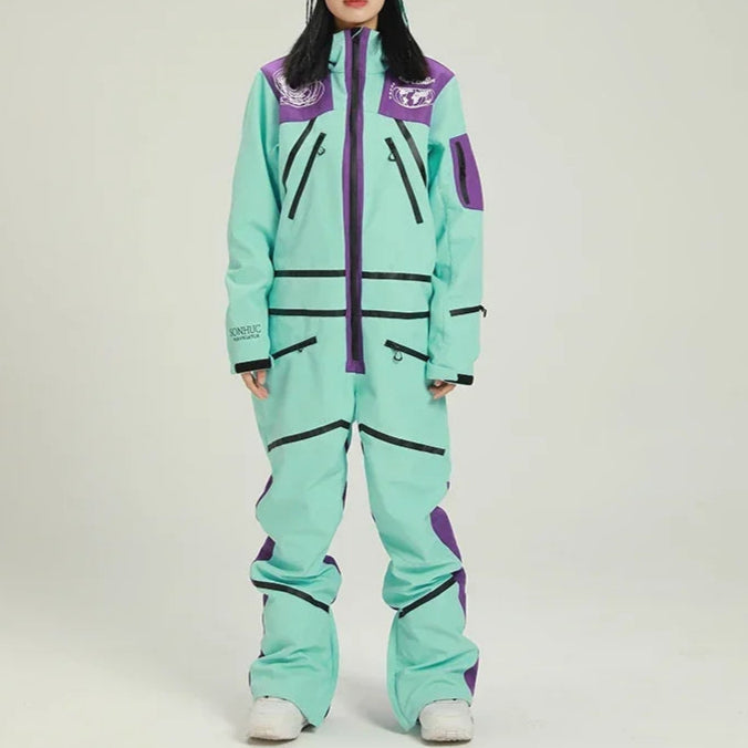 Ski Overall Damen, Wasserfest mit Kapuze für Winter Outdoor