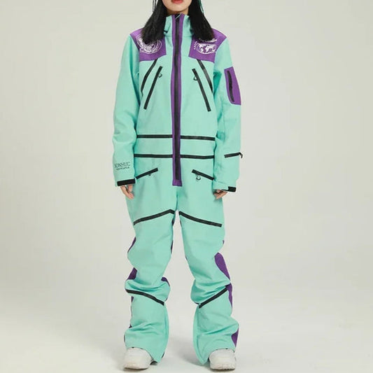 Ski Overall Damen, Wasserfest mit Kapuze für Winter Outdoor