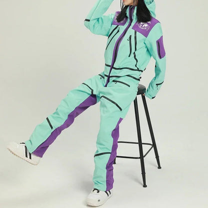 Ski Overall Damen, Wasserfest mit Kapuze für Winter Outdoor
