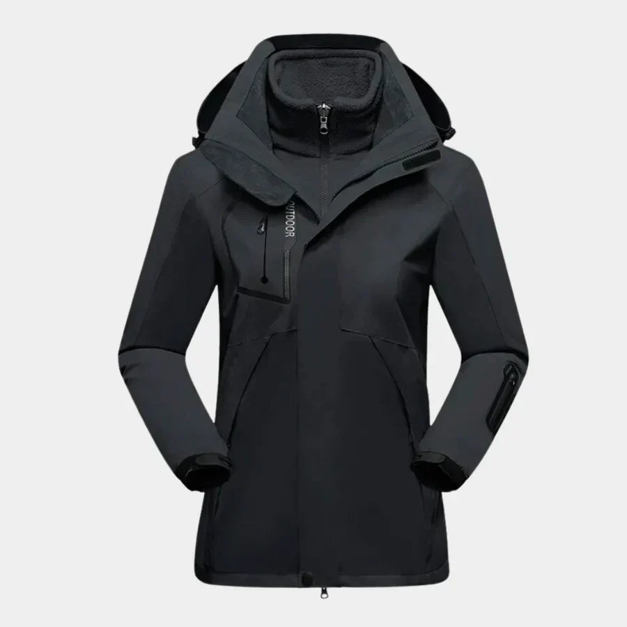 Skijacke für Damen, wasserabweisend | Herausnehmbare Innenjacke