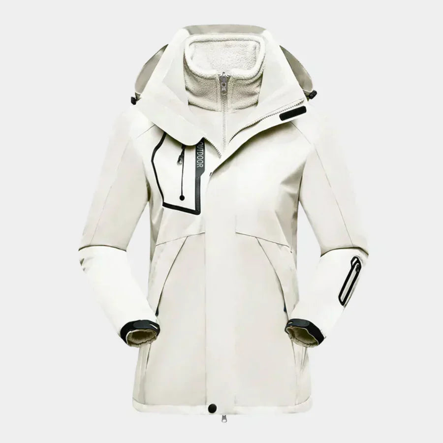 Skijacke für Damen, wasserabweisend | Herausnehmbare Innenjacke