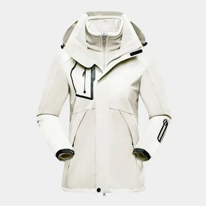 Skijacke für Damen, wasserabweisend | Herausnehmbare Innenjacke