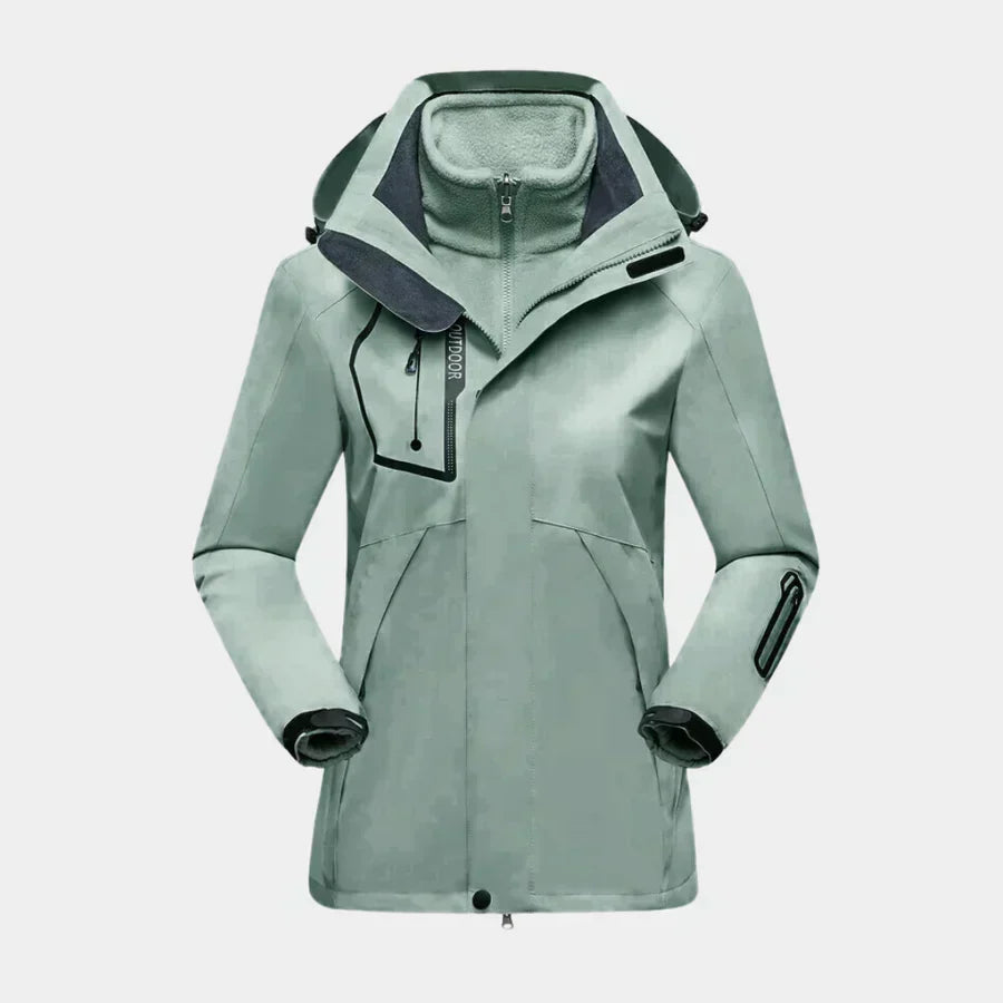 Skijacke für Damen, wasserabweisend | Herausnehmbare Innenjacke