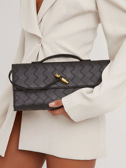 Handtasche Damen | Gewebtes Design mit Goldverschluss 1