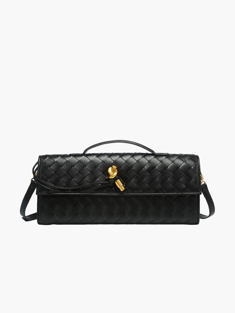 Handtasche Damen | Gewebtes Design mit Goldverschluss 15