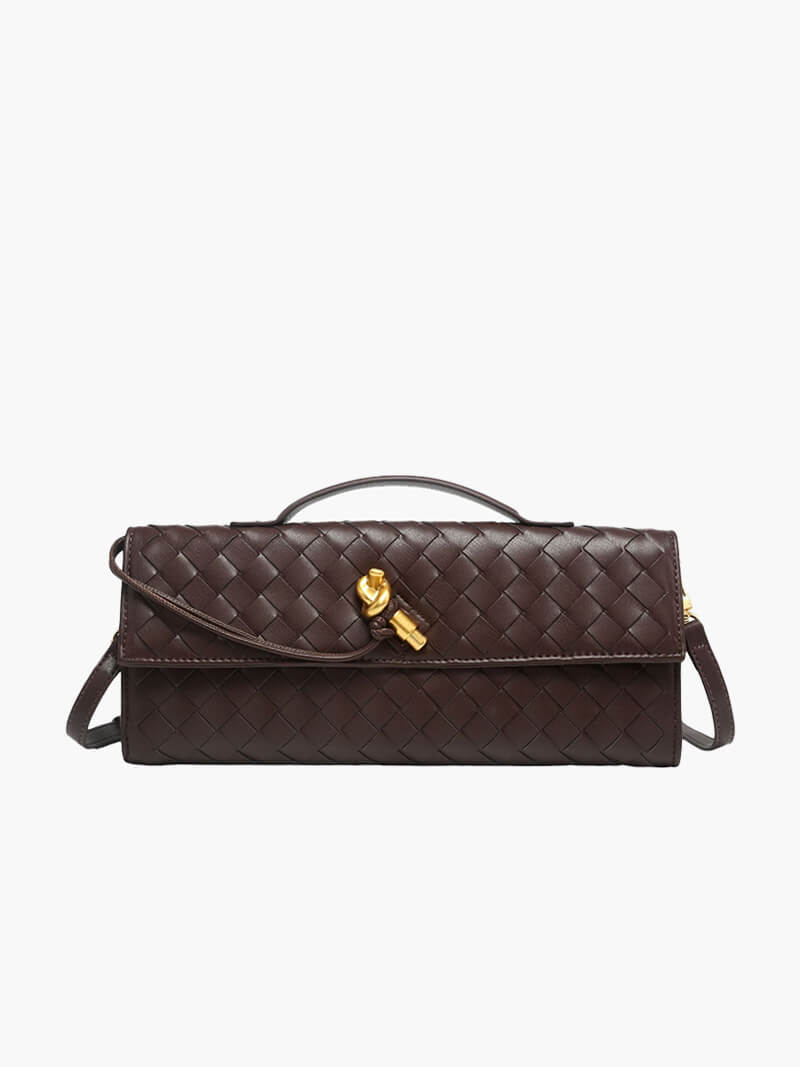 Handtasche Damen | Gewebtes Design mit Goldverschluss 17