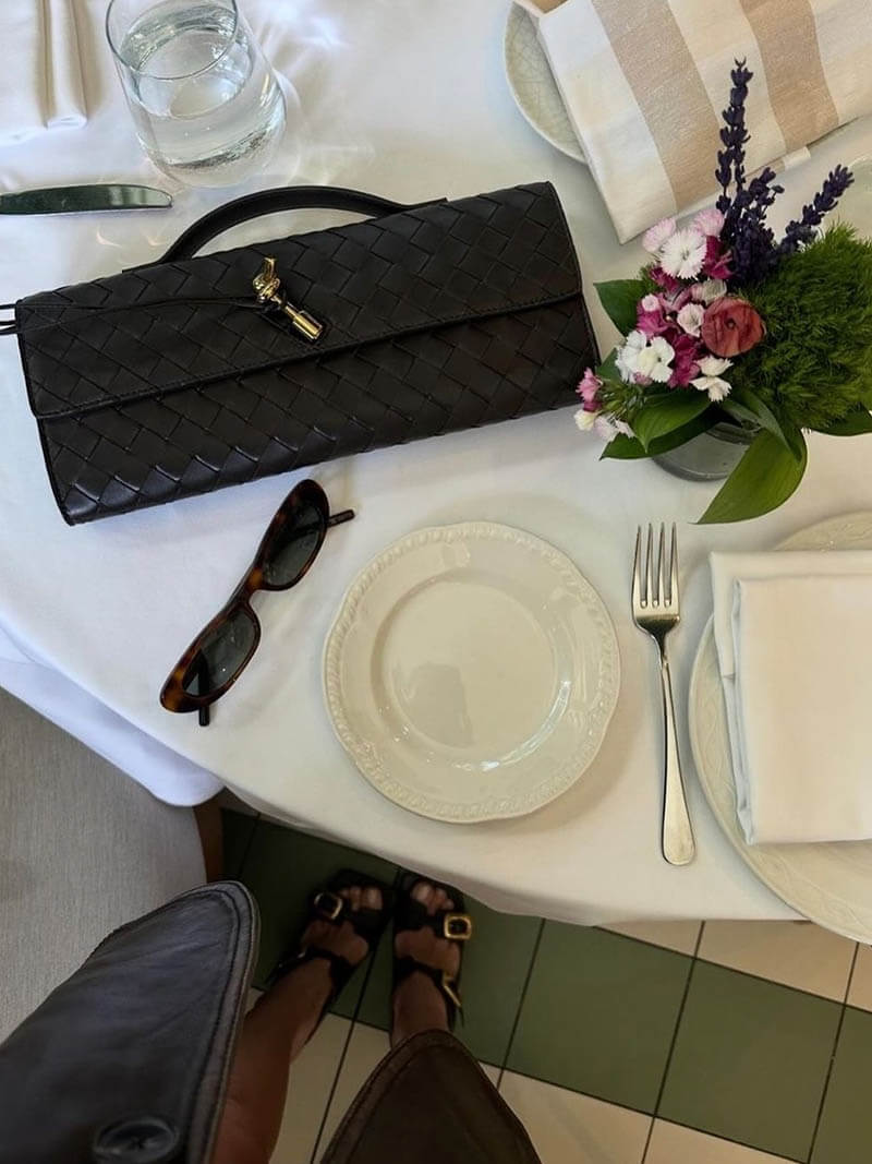 Handtasche Damen | Gewebtes Design mit Goldverschluss 14