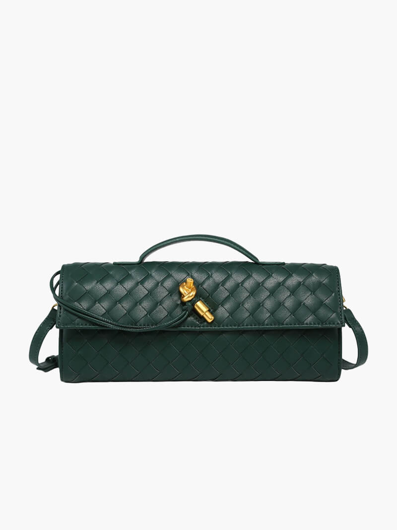 Handtasche Damen | Gewebtes Design mit Goldverschluss 16